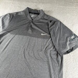Philadelphia Eagles NIKE DRI-FIT Gray Media Day Snap Collarless Polo Shirt 2XL